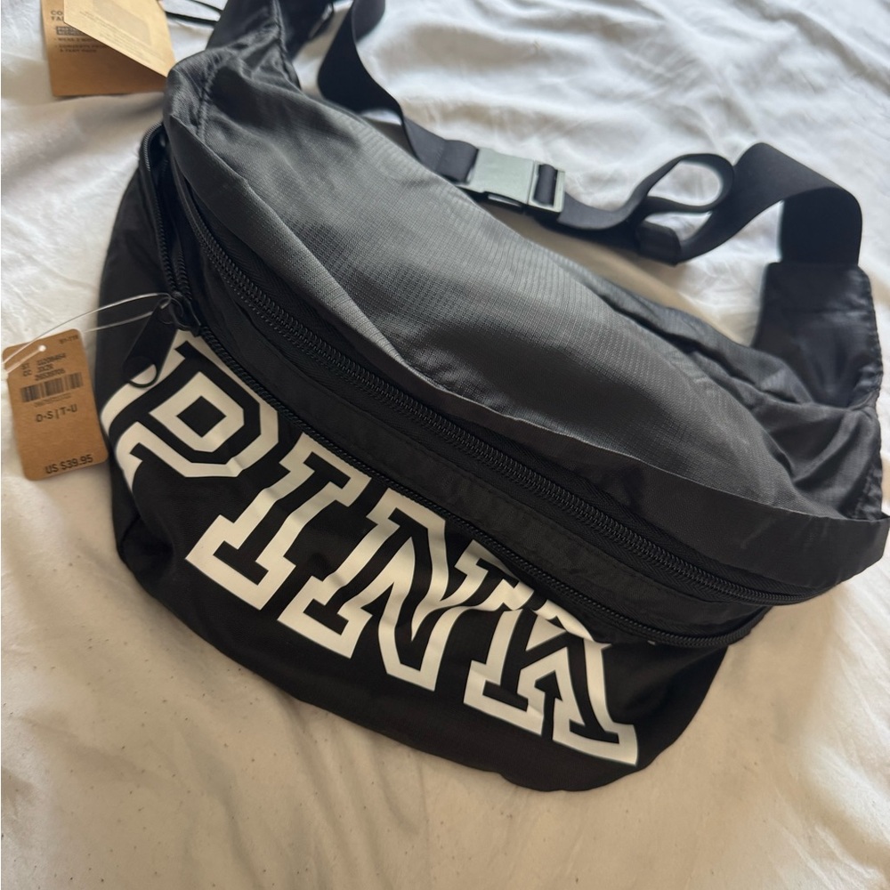 PINK Victoria's Secret Black and White Belt Bag